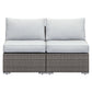 2 Pieces Outdoor Wicker Armless Sofa