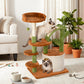 Cactus Cat Tree for Indoor Cats, Multi-Level Cat Tower with Sisal Scratching Posts, Stable Cat Condo with Perches and Climbing Steps, 36.6", Brown