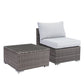 Outdoor Patio All Weather Wicker Single Sofa & Glass Coffee Table
