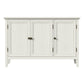 Royalcraft 3-Door Buffet Cabinet with Storage, Bohemian Sideboard with Adjustable Shelves, Wood Credenza Cabinet, Console Table for Bedroom, Living Room, Dining Room, Hallway, Grayish-White