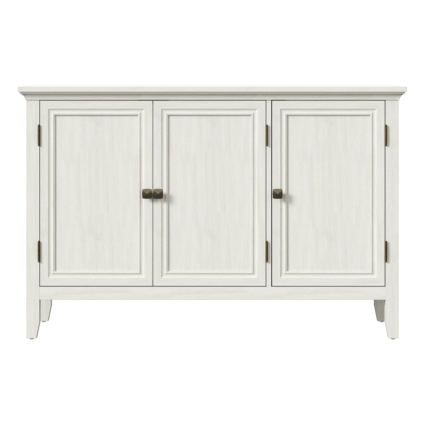 Royalcraft 3-Door Buffet Cabinet with Storage, Bohemian Sideboard with Adjustable Shelves, Wood Credenza Cabinet, Console Table for Bedroom, Living Room, Dining Room, Hallway, Grayish-White
