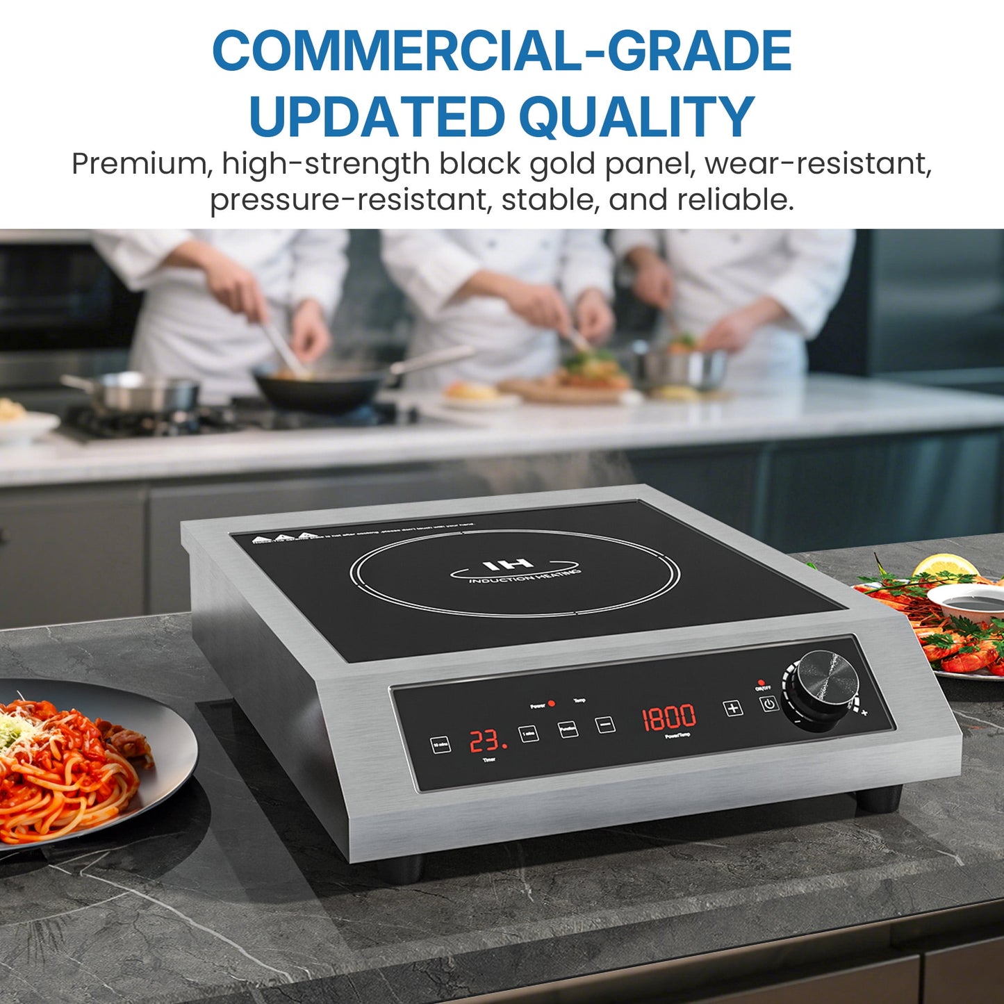 Heynemo Portable Induction Cooktop, 1800W Electric Induction Cooker Hot Plate 10 Power 14 Temperature Setting, Countertop Burner with Timer, Black