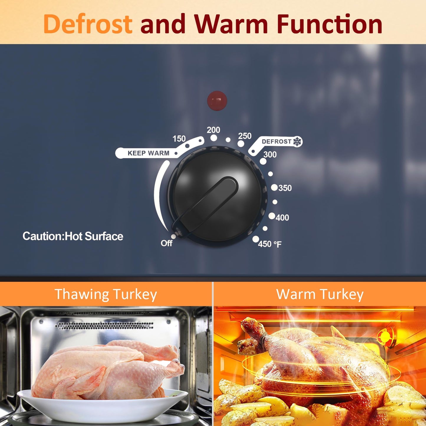 Sunvivi 20 Quart Electric Roaster Oven with Self-Basting Lid, Blue