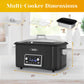 Heynemo 8QT 12-in-1 Programmable Slow Cooker, Multi-Cooker with Timer, Temperature Control, Removable Non-Stick Pot & Dishwasher-Safe Glass Lid, Black