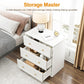 May in Color White 3 Drawer Dresser, Modern Chest of Drawers with Gold Dresser Knobs, Wood Dresser for Bedroom, Hallway, Entryway, Closets, Living Room