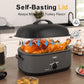 Superjoe 20 QT Electric Roaster Oven, Stainless Steel Self-Basting Lid Removable Pan, Grey