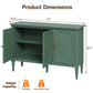 Heynemo 2 Piece Storage Cabinet with 3 Doors, Sideboard Cabinet with Adjustable Shelves, Wood Buffet Cabinet with Turned Legs, Accent Cabinet for Entryway, Living Room, Dining Room, Green