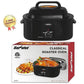 Sunvivi 24 Quart Electric Turkey Roaster Oven with Visible Glass Lid,Removable Pan & Rack, Stainless Steel, Black
