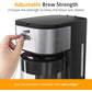 Superjoe Iced Coffee and Tea Maker with Reusable Filter Basket, 2.5QT Pitcher, Iced Tea Coffee Machine , Lemonade and Flavored Water, Adjustable Brew Strength, Black and Silver