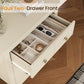 May in Color Beige 3 Drawer Dresser, 27" Tall Nightstand Organizer, Wood Chest of Drawers with Storage, for Bedroom, Living Room, Entryway