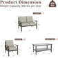 Royalcraft Outdoor Patio Furniture Set, 4 Piece Patio Conversation Set with Coffee Table, Metal Furniture Set for Porch Backyard Garden, Coffee