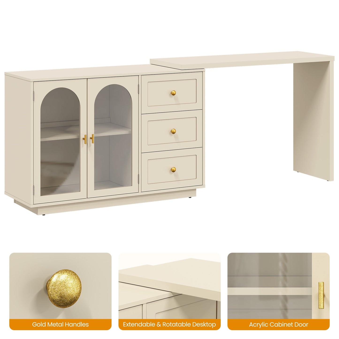 May in Color Modern Dressing Table and Chest of Drawers Combo, 3 Drawers & 2 Doors, Perfect for Bedroom, Dressing Room