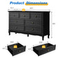 May in Color 7 Drawer Dresser with Solid Wood Legs for Bedroom, Living Room, Hallway, Black