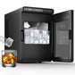 Sunvivi Clear Ice Maker for Home ¨C Compact Countertop Ice Machine with 1.6" Square Ice Cubes, Self-Cleaning, LED Light & Timer, Portable Electric Ice Maker for Kitchen, Bar, RV, Black