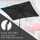 Mayincolor 6.5 x 10 Ft Rectangular Patio Umbrella Aluminum Pole, Outdoor Table Market Umbrella with Crank, 6 Steel Ribs, Polyester Canopy, Black
