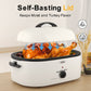 Sunvivi 18QT Roasting Oven with Self-Basting Lid Removable Pan, 150 to 450F Temperature Control Cool-Touch Handles,White