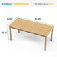68"¡Á32" Acacia Outdoor Dining Table with Umbrella Hole, Rectangle Patio Table, Solid Acacia Wood Outside Table for Backyard Deck Garden, Light Teak,Heynemo