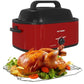 26 Quart Electric Roaster Oven, Stainless Steel Portable Roaster Turkey Oven, Self-Basting Lid Removable Insert Pot, Red