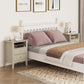 May in Color Modern Fluted Nightstand with 2 Drawers and Storage Shelf- Beige
