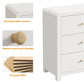 May in Color Modern Chest of Drawers, with Rounded Corners and Soft Close Drawers, 1 Piece, White