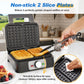 Sunvivi 2-Slice Belgian Waffle Maker, Electric Waffle Iron with Temperature Control, Nonstick Plates & Indicator Lights, Easy Clean