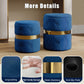 RoyalCraft Round Storage Ottoman Set of 2, Fully Assembled Velvet Vanity Stool Chair, 22QT Large Storage Foot Stool, Support 200lbs Padded Seat for Bedroom, Living Room, Office and Study Room, Blue