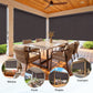Heynemo 8'x 8' Outdoor Roller Shade, Cordless Patio Shade with Crank Handle, 95% UV Protection Outdoor Blind for Porch, Gazebo, Pergola, Brown