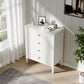 RoyalCraft White Fluted 4 Drawer Dresser for Bedroom, Modern Chest of Drawers, Wood Dresser for Storage Clothes, Wooden Storage Cabinet Nightstand for Bedroom, Hallway, Living Room, Entryway