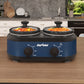 Sunvivi Dual Slow Cooker Buffet Server with 2 Removable Pots and 3 Temps - 2 x 1.25 Qt, Blue