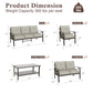 Heynemo Outdoor Patio Furniture Set for 7, 5 Piece Metal Patio Conversation Set with Coffee Table for Porch Backyard Garden, Coffee