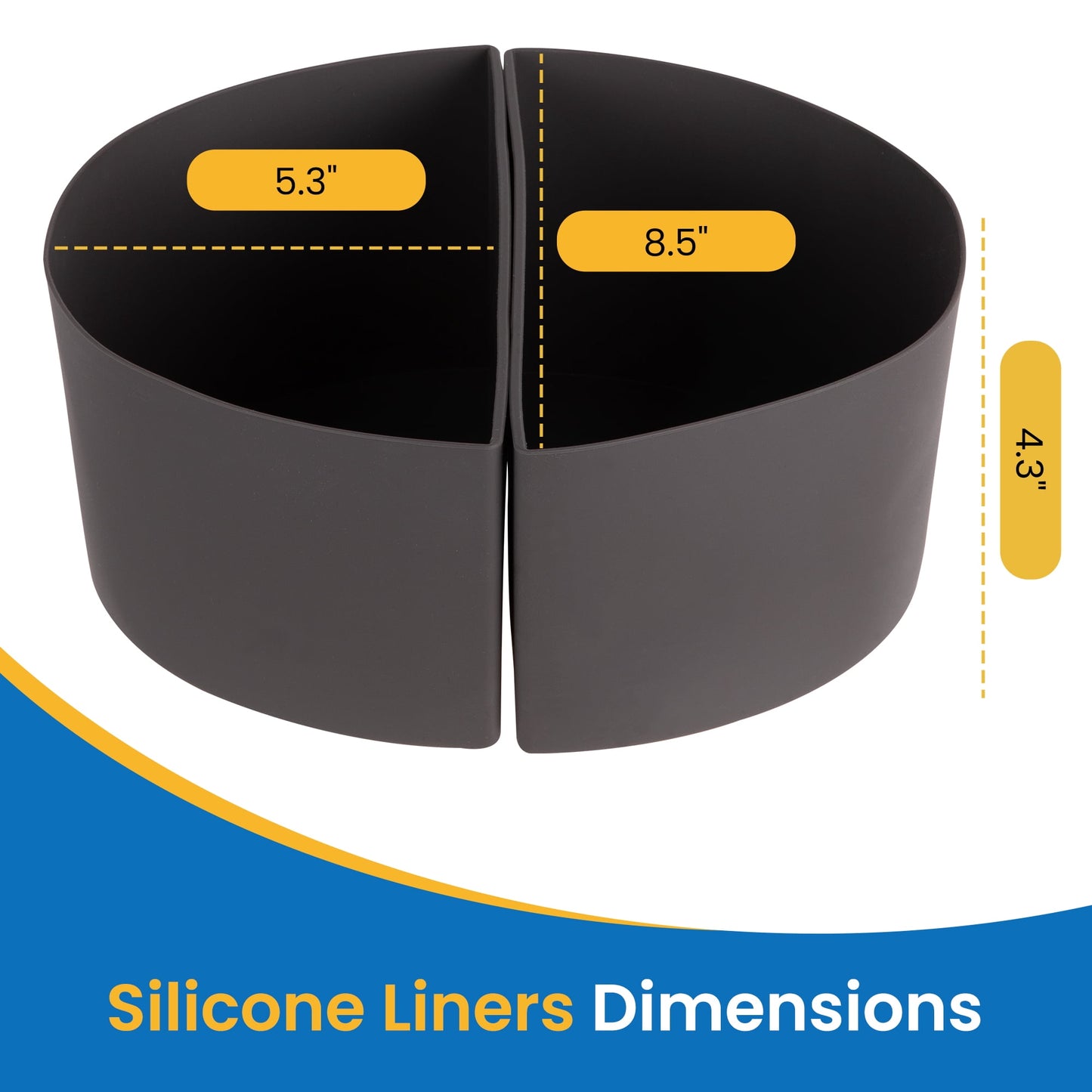 Sunvivi 2-in-1 Silicone Slow Cooker Liners, Reusable Divider Insert for 6QT Crock Pot, Bpa Free, Dishwasher Safe, Grey