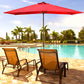 Heynemo Rectangular Patio Umbrella 10' x 6.5' with Hand Crank, Outdoor Market Umbrella with Waterproof Cover for Garden, backyard and Deck, Red