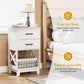 May in Color Tall Nightstand, Side Table with 2 Drawers and Open Shelf Below, for Bedroom, Living Room, Home Office, White