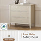 Heynemo Modern 3 Drawer Dresser, Nightstand with Ball Bearing Slide, Beige