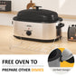 Superjoe Electric Roaster Oven, 24 QT Roaster with 3 Compartments and Self-Basting Lid, Turkey Roaster Oven with 150-450¡ãF Full-Range Temperature Control, Removable Pan & Rack,Silver