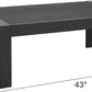Superjoe Outside Patio Aluminum Coffee Table, Outdoor End Table with Aluminum Frame, Modern All-Weather Metal Rectangle Table Garden Furniture, Dark Grey