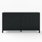 May in Color Sideboard Buffet, 58" Modern Buffet Cabinet with 4 Doors and Adjustable Shelves, for Entryway, Dining Room, Living Room, Bedroom, Black
