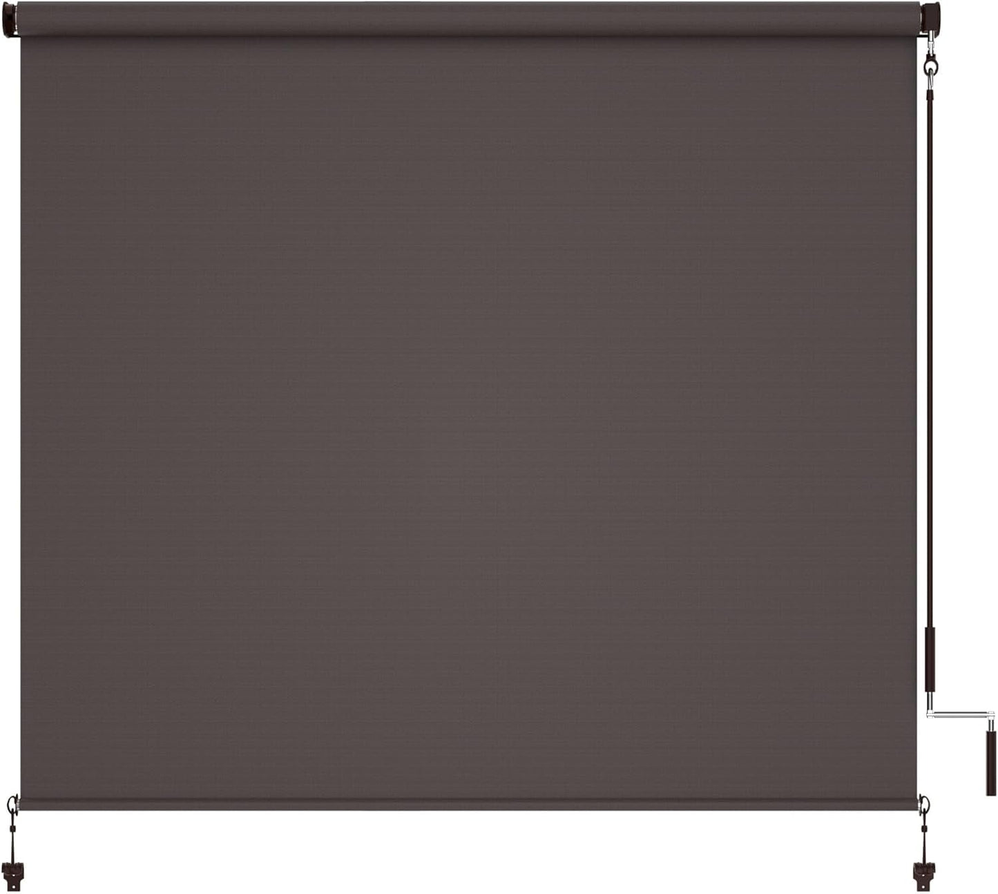 Superjoe Outdoor Roller Shades for Patio New Material with 95% UV Protection, 6'L x 6'W Blinds Roll Up for Gazebo Porch, Deck, Pergola, Blockout Waterproof Protect Privacy, Brown