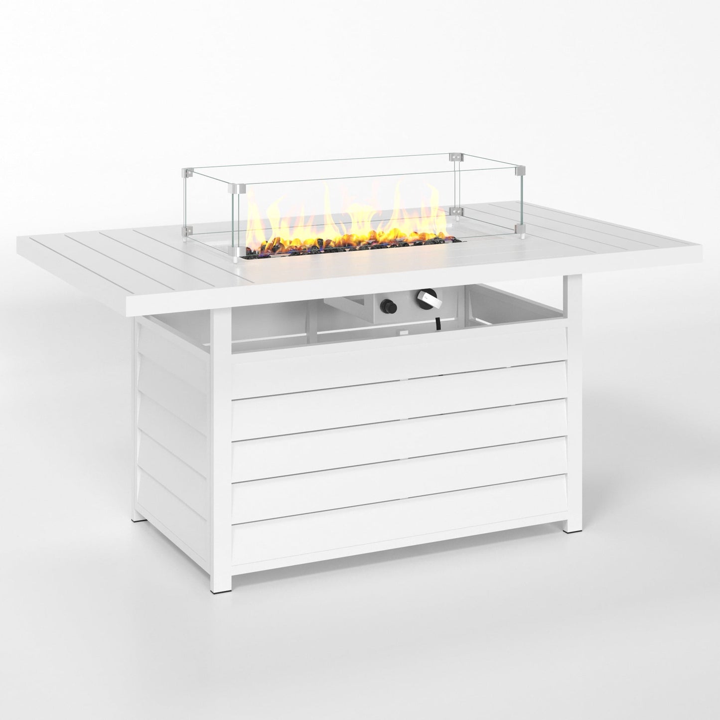 Superjoe 60x50 Rectangular Liquefied Petroleum Aluminum Fire Pit Table with Weather Protection