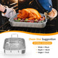 Heynemo 15.6'' Roasting Pan with V-Shaped Rack, Rectangular Lasagna Pan with Handle, Non-Stick Stainless Steal Roaster for Turkey, Chicken, Vegetable, Lasagna, Heavy Duty & Dishwasher Safe