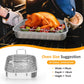 Heynemo 15.6'' Roasting Pan with V-Shaped Rack, Rectangular Lasagna Pan with Handle, Non-Stick Stainless Steal Roaster for Turkey, Chicken, Vegetable, Lasagna, Heavy Duty & Dishwasher Safe