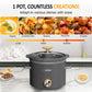 Sunvivi 2 Quart Slow Cooker with Removable Ceramic Pot and 3 Heating Settings, Grey