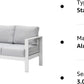 Superjoe Outdoor 3 Seats Patio Furniture Aluminum Sofa Couch, White Metal Chair with Cushions, Light Grey