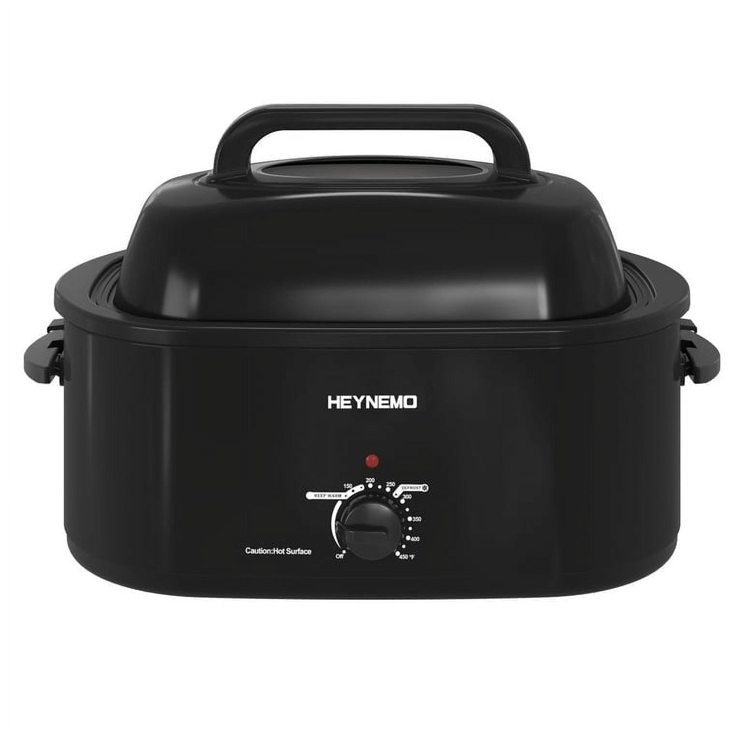 CozyHom 24 Quart Electric Roaster Oven, Stainless Steel Buffet Turkey Roaster Oven with Self-Basting Lid Removable Pan, Black