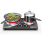 Sunvivi Dual 1800W Burner Electric Ceramic Stove - Knob Control, Indicator Light - Silver