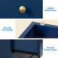 May in Color Blue Nightstands Set of 2, Modern 3-Drawer Bedside Tables with Gold Knobs, Wooden End Tables for Bedroom, Living Room, Hallway, or Closet