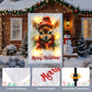 Heynemo Christmas Solar Garden Flag with Lights, Led 12"x18" Double-Sided Reindeer Yard Flag, Winter Decor for Lawn, Porch, Path