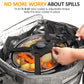 Large Capacity Insulated Slow Cooker Bag for 6-8QT, Portable Carrying Case with Transparent Window, Storage Pockets & Adjustable Straps for Outdoor Events, Family Gatherings & Potlucks