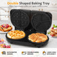 Heynemo Double Waffle Maker with Adjustable Temp, Heart Waffle & Classic Waffle Iron