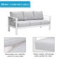 Patio Furniture 3 Seats Aluminum Sofa